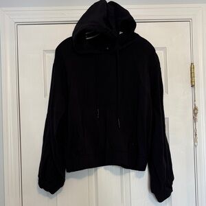 Who What Wear Black Drawstring Pullover Hoodie